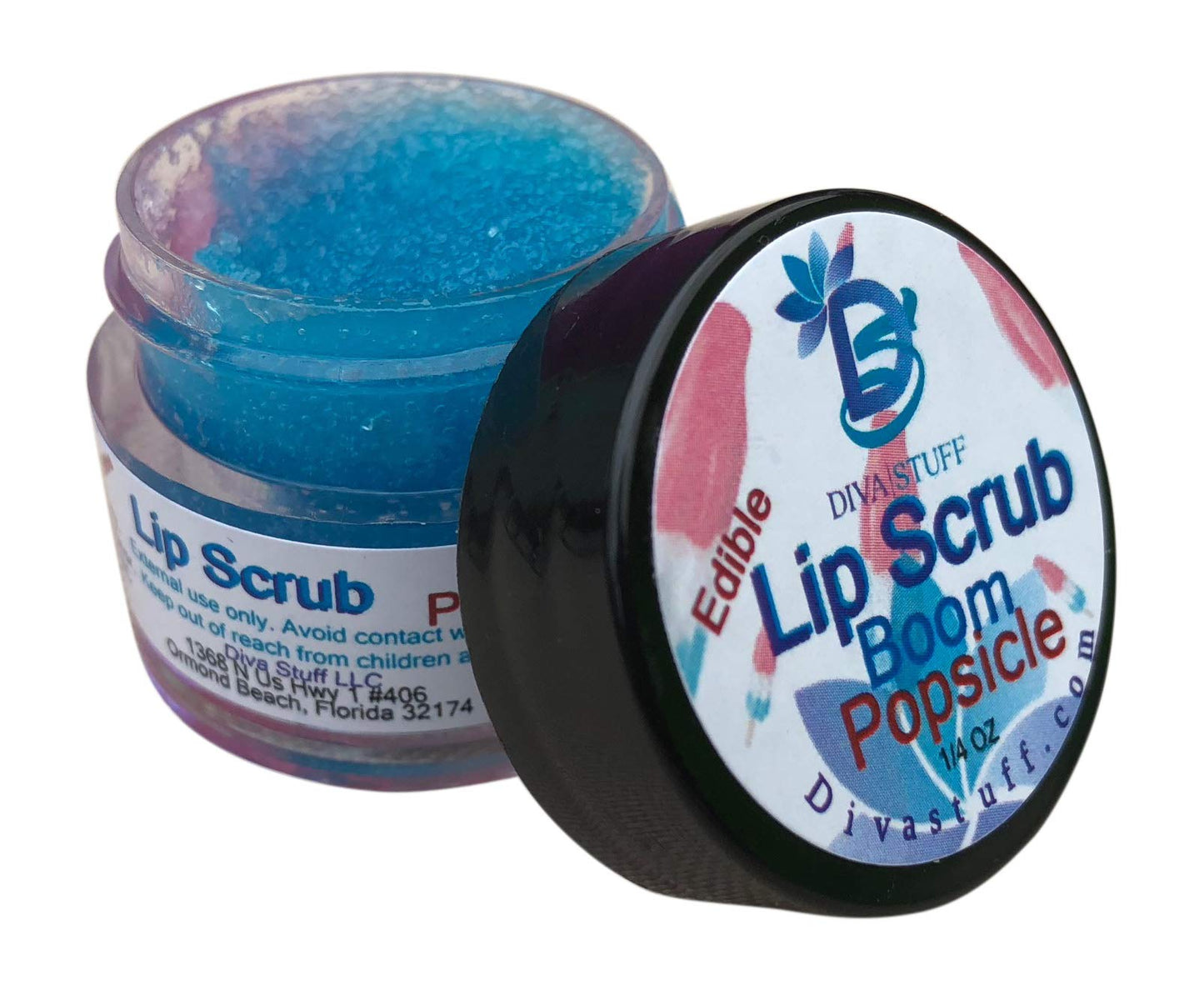 Diva Stuff Ultra Hydrating Lip Scrub for Soft Lips, Gentle Exfoliation, Moisturizer & Conditioner, Boom Popsicle - ¼ oz (Made in the USA) Beauty and Personal Care Diva Stuff