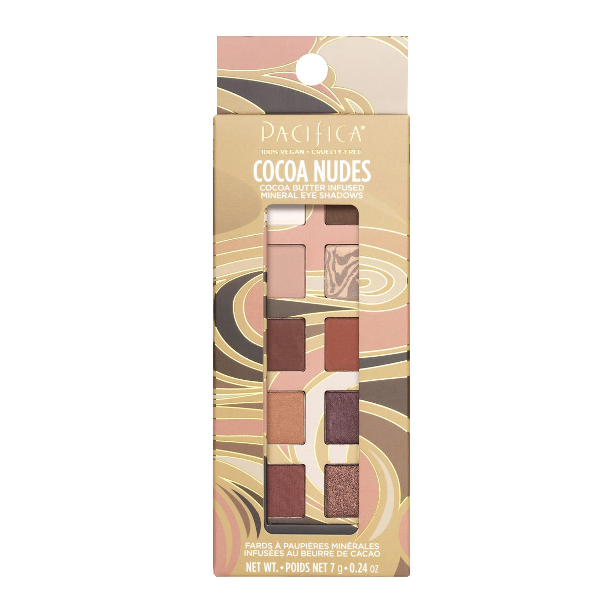 Pacifica Cocoa Nudes Mineral Eyeshadow Palette - 10 Shades Eye Makeup Naked Mineral Eye Shadow - Earth-Tone Rich Chocolate & Praline Neutral Talc-Free