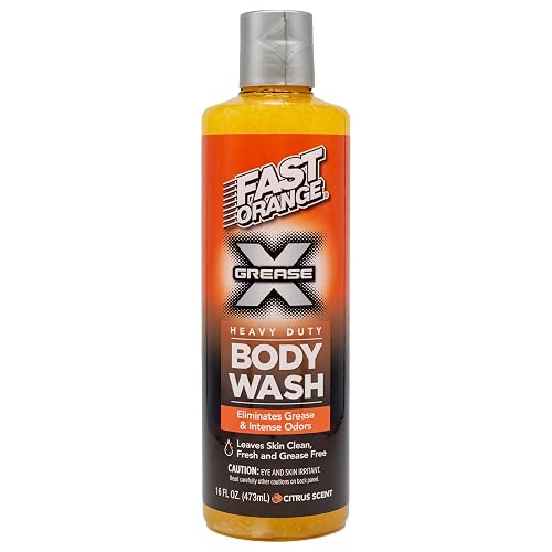 Fast Orange 25716 Grease X Body Wash, Exfoliating & Hydrating Heavy Duty Shower Gel for Men and Women, Mechanic & Industrial Body Soap Removes Grime Beauty & Personal Care Fast Orange