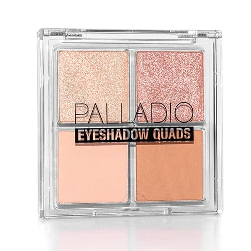 Palladio Eyeshadow Quads, Velvety Pigmented Blendable Matte, Metallic & Shimmer Finishes, Creamy Formula, Four Way Quad Eye Shadow Palette, Talc-Free Beauty & Personal Care Palladio