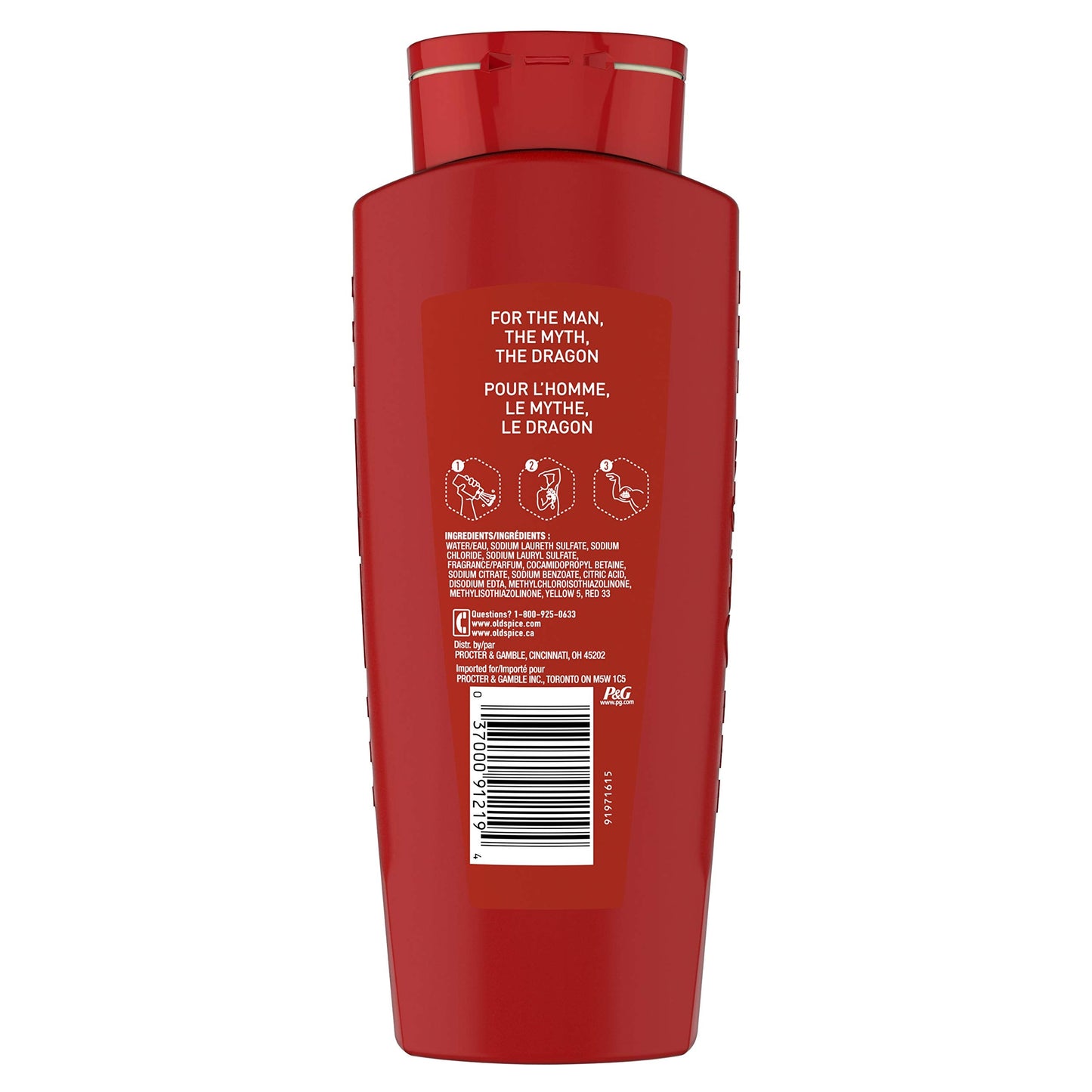 Old Spice Body Wash for Men, Wild Collection Dragonblast Scent, 21 Fl Oz, Red (Pack Of 4) Beauty & Personal Care Old Spice