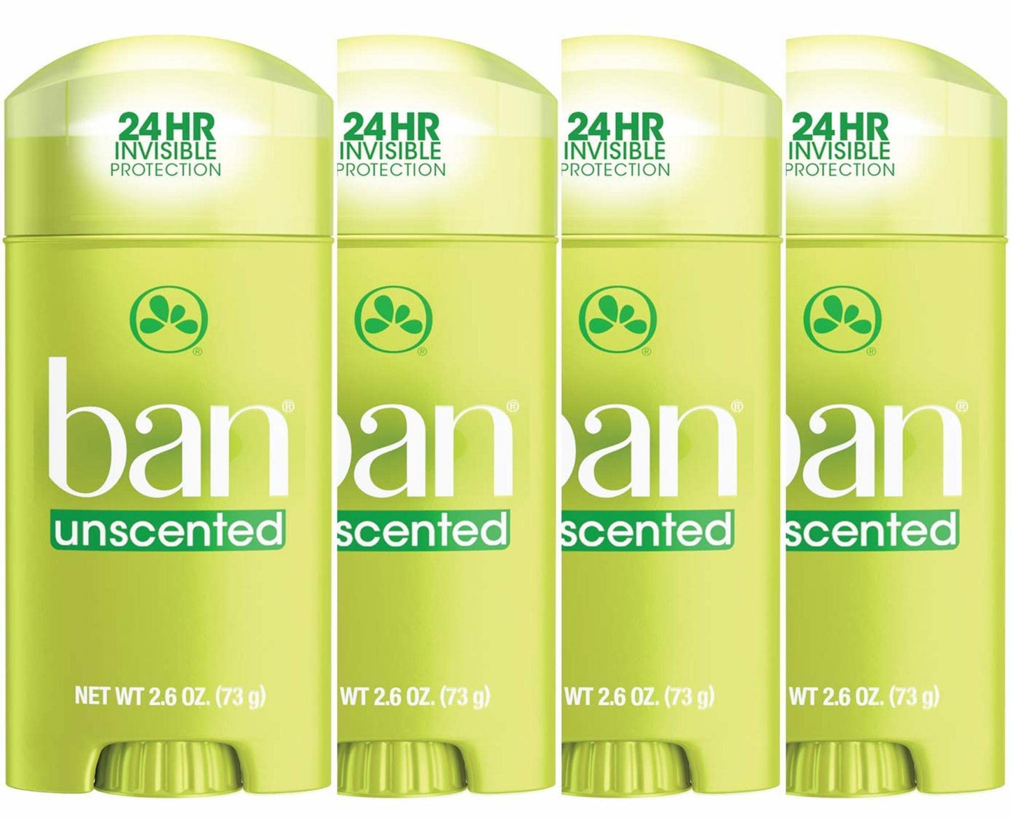 Ban Invisible Solid Antiperspirant Deodorant for Women and Men, 24-Hour Underarm Odor & Sweat Protection, Unscented, 2.6 Oz, Pack of 4 Beauty and Personal Care Ban