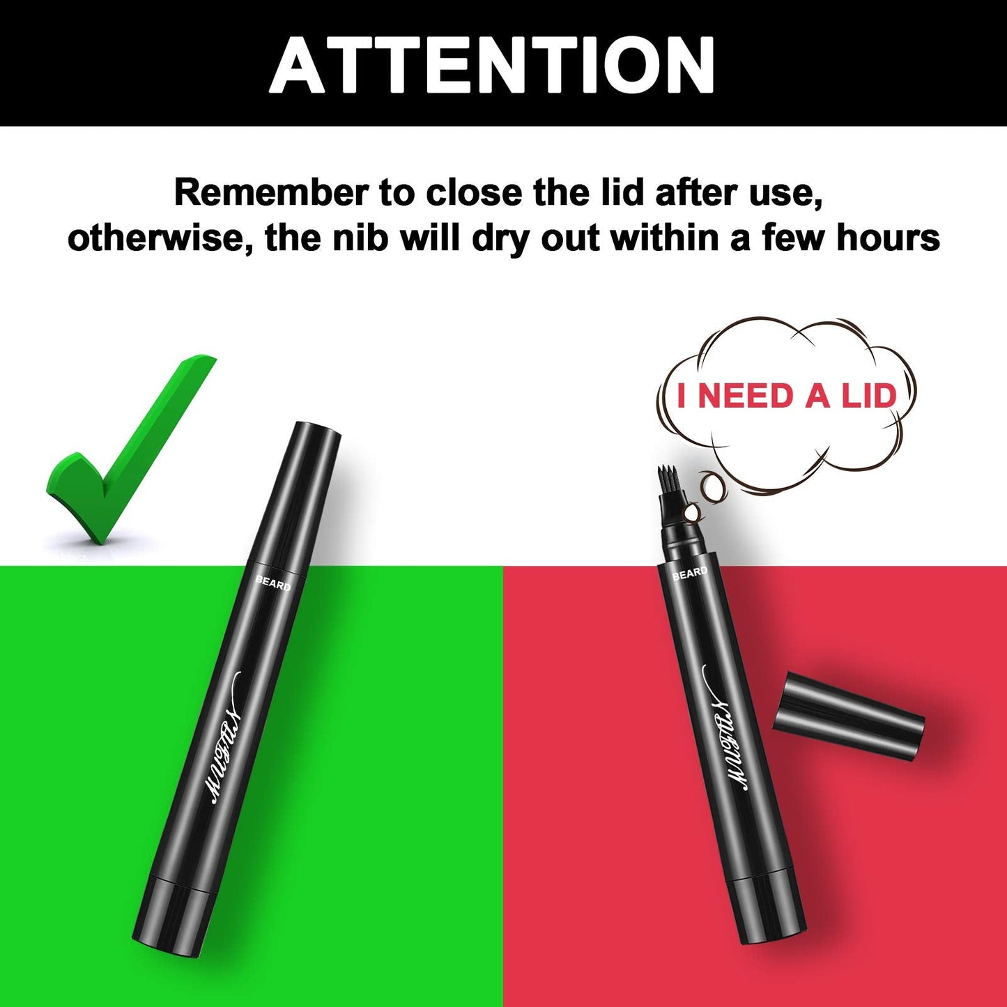 2PCS Beard Pencil Filler for Men - Sweat Proof, Water Resistance, Long Lasting & Natural Finish barber Pencil, Mustache Repair Shape(BROWN) Beauty and Personal Care MUFUN