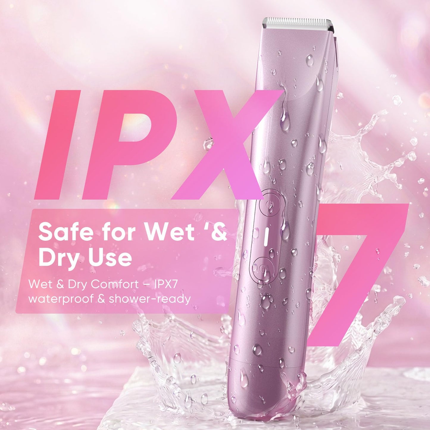 Bikini Trimmer for Women, 2 in 1 Dual Head Electric Razors, IPX7 Waterproof & Painless Shaver, Cordless Pubic Hair Trimmer for Leg Face Underarm Body Beauty and Personal Care RICAF