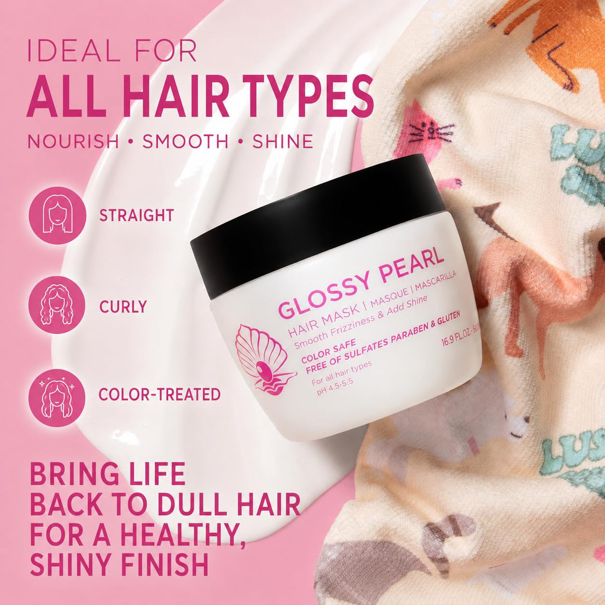 Luseta Glossy Pearl Hair Mask for Dull Hair, Adds Shine 16.9 Oz
