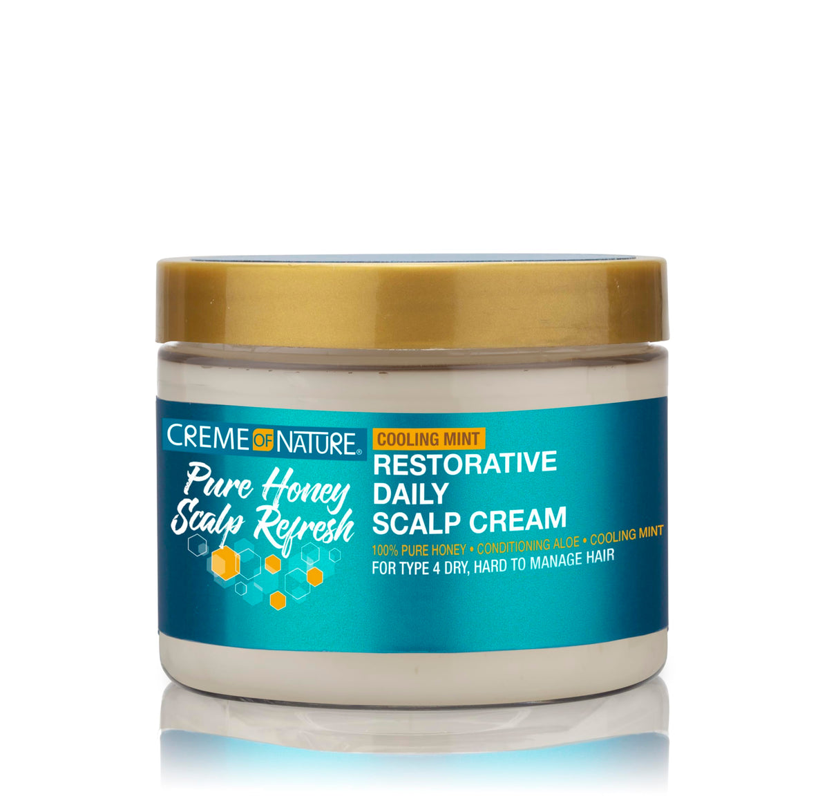 Creme of Nature Pure Honey Scalp Refresh Restorative Daily Moisturizing Scalp Cream, Hydrating Formula with Peppermint, Aloe Vera & Honey, For Braids