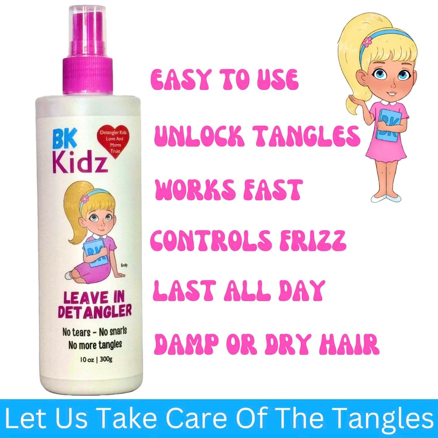 Hair Detangler Spray 10oz - Detangler Spray - No More Struggling With Tangles, White Beauty & Personal Care Bonsai Kids Hair Care
