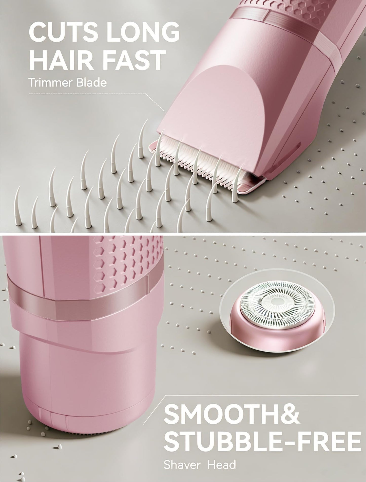 Unibono Pubic Hair Trimmer Women - Waterproof Bikini Trimmer, Rechargeable 3-in-1 Electric Razor, Personal Trimmer Groomer for Body Hair, Cordless Beauty and Personal Care unibono