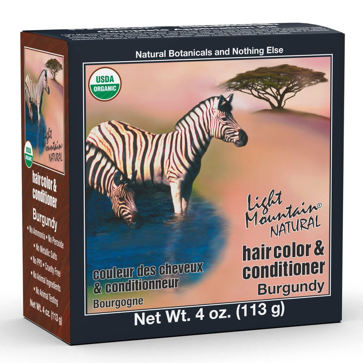 Light Mountain Henna Hair Color & Conditioner - Burgundy Hair Dye for Men/Women, Organic Henna Leaf Powder and Botanicals, Chemical-Free Beauty & Personal Care LIGHT MOUNTAIN