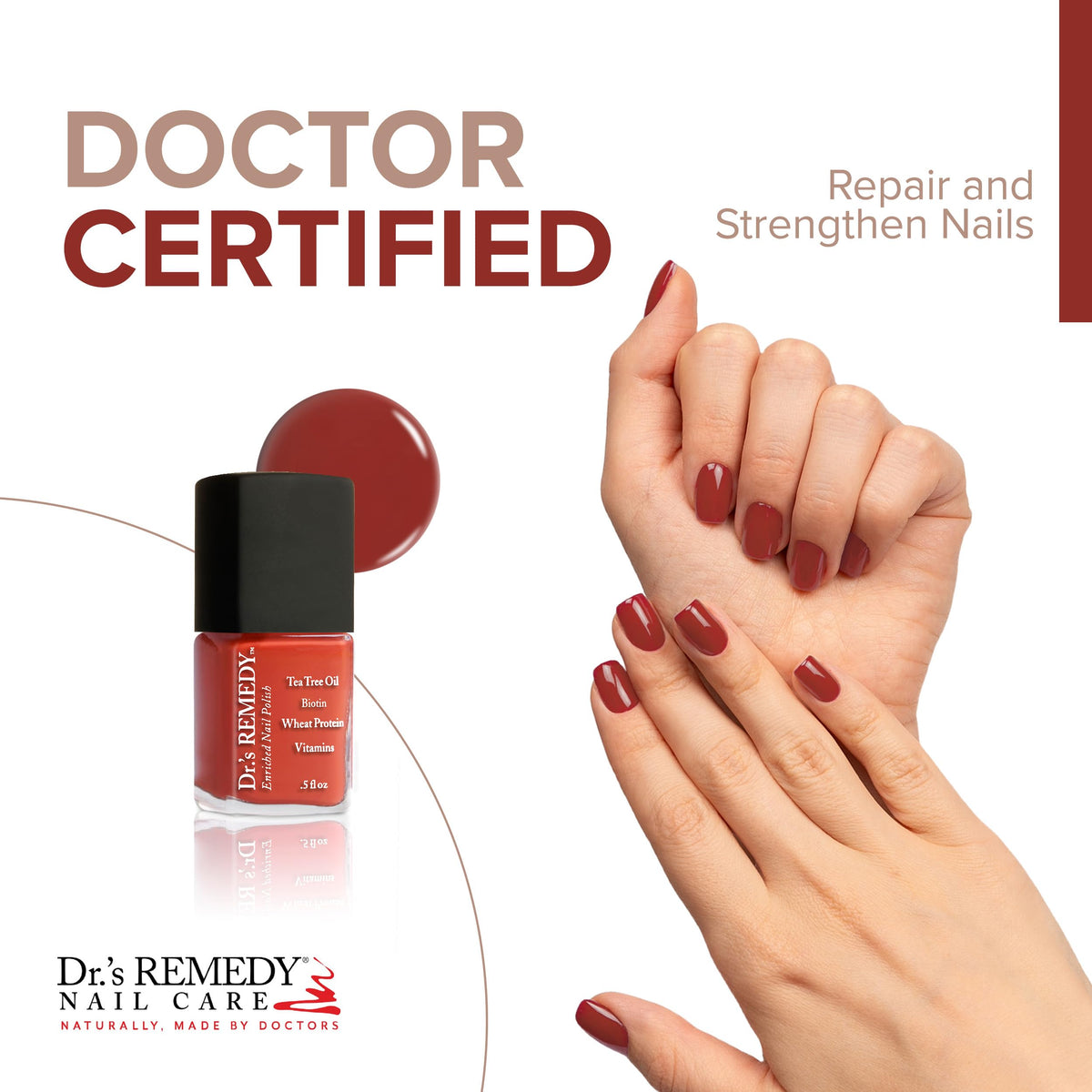 Dr’s Remedy Enriched Nail Polish: Non Toxic, All Natural, and Organic - Doctor Formulated: Strengthens, Restores, Heals, and Protects '24-Free' Beauty & Personal Care Dr.'s Remedy