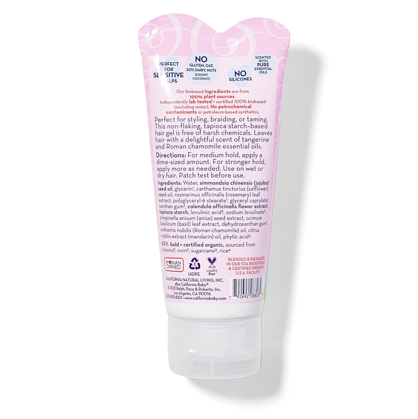 California Baby Overtired & Cranky Hair Gel for Kids | 100% Plant-Based Baby Hair Gel | Medium-Hold | Hypoallergenic | 82 g / 2.9 oz. Beauty & Personal Care California Baby