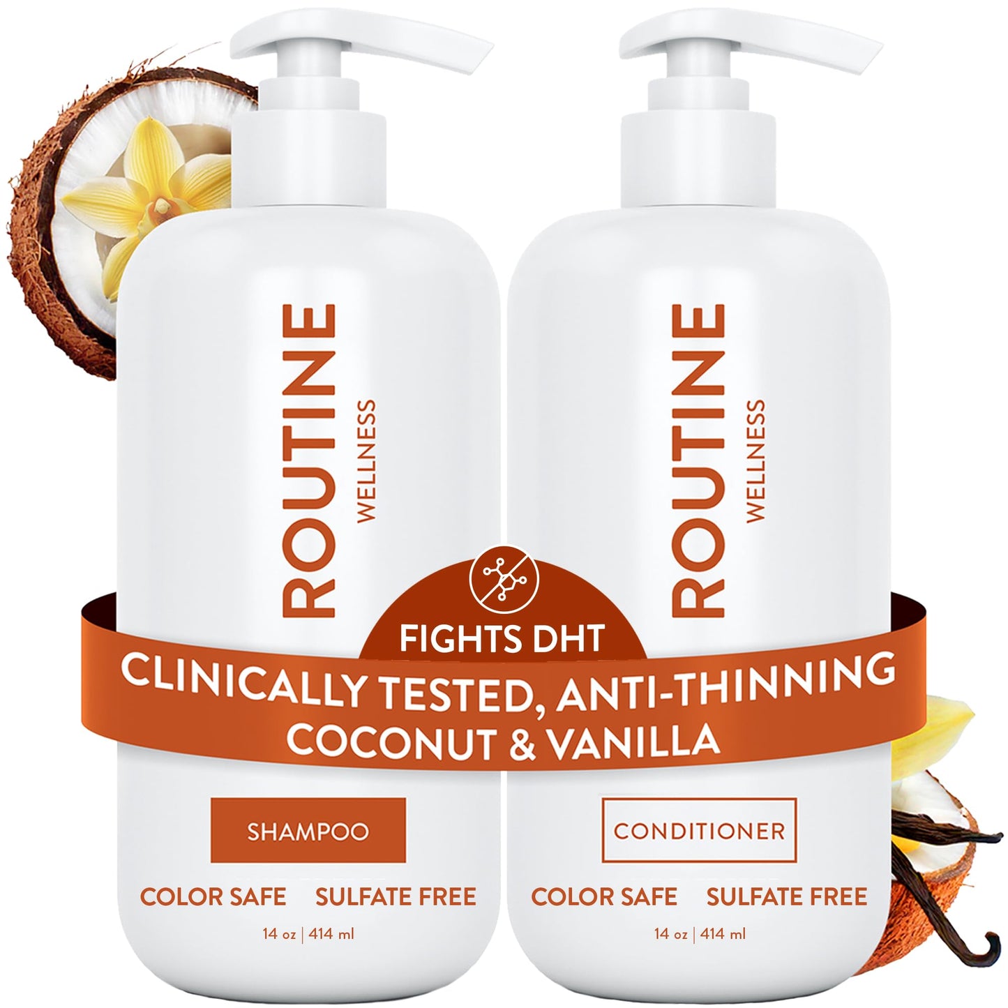 Routine Wellness Anti-Thinning Shampoo & Conditioner - Coconut & Vanilla Beauty and Personal Care Routine Wellness