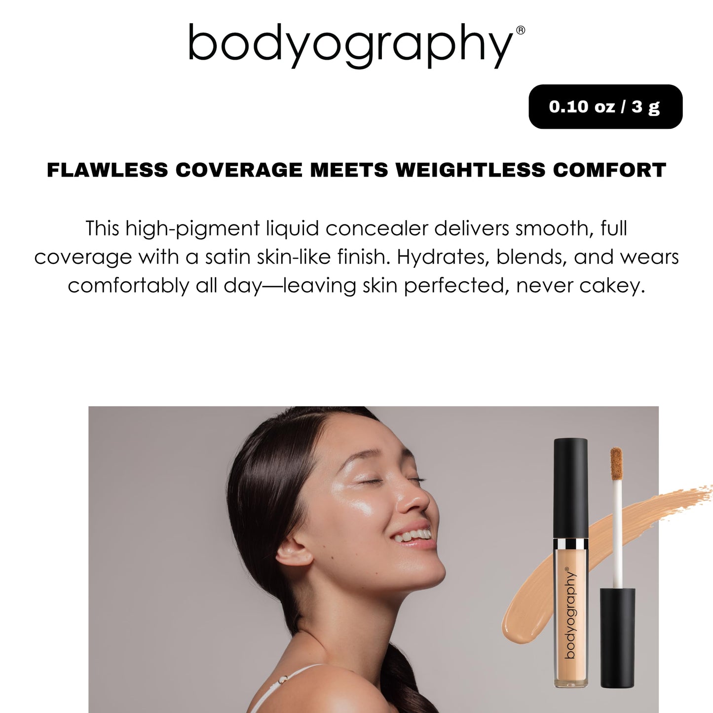 Skin Slip Full Coverage Concealer - L1 Cool Light by Bodyography for Women - 0.1 oz Concealer Beauty & Personal Care Bodyography