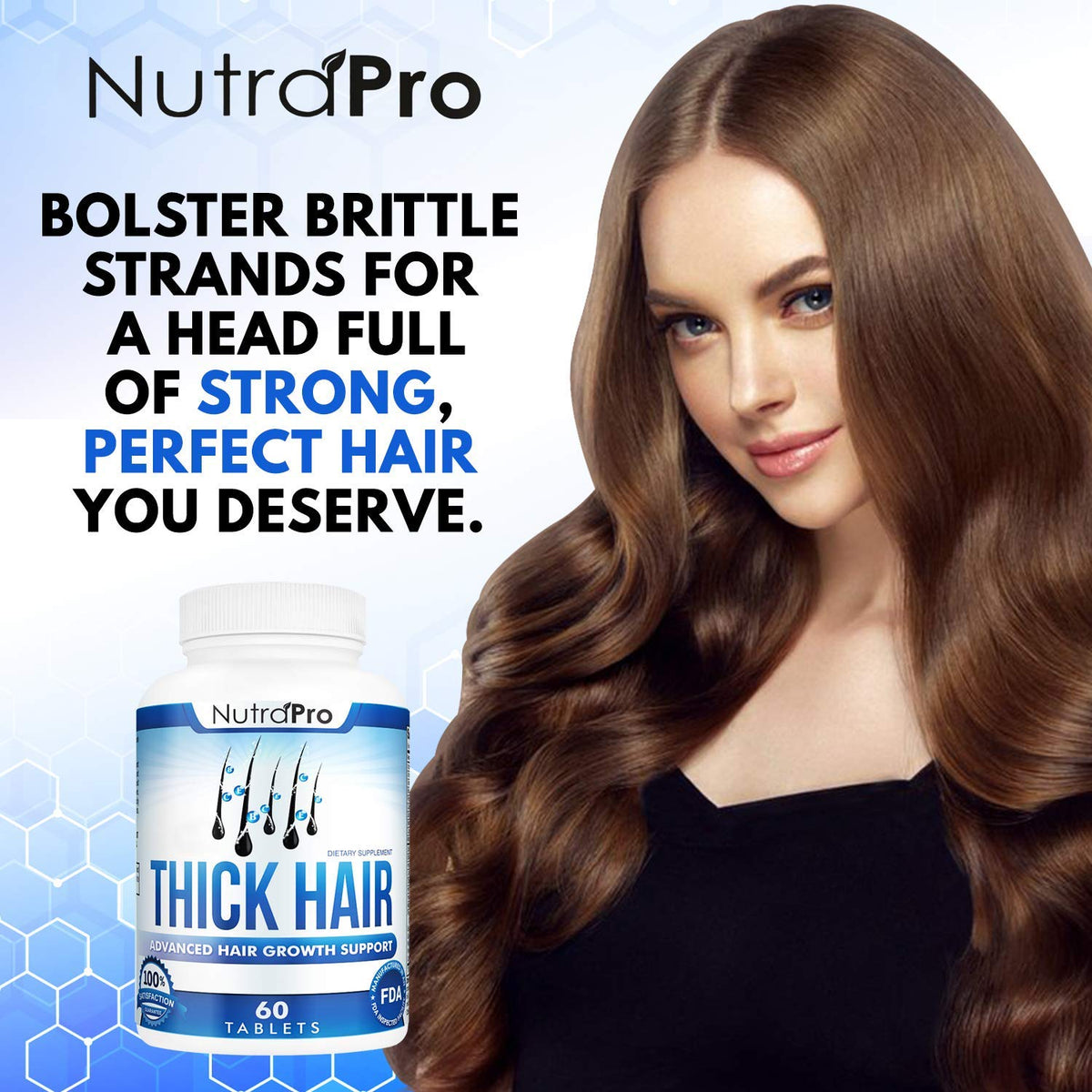 Thick Hair Growth Vitamins- Hair Growth Pills With DHT Blocker Stimulates Faster Growth for Weak, Thinning Hair-Biotin Hair Supplements with Keratin &