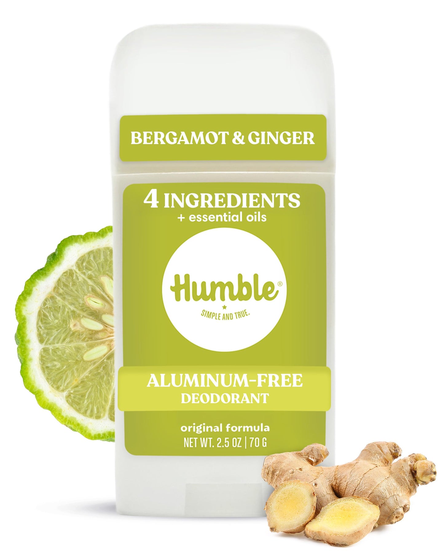 Humble Aluminum-Free Deodorant for Women & Men, Bergamot & Ginger - Clean & Fresh Natural Deodorant Stick with Essential Oils for Long-Lasting Odor Beauty and Personal Care HUMBLE SIMPLE AND TRUE.