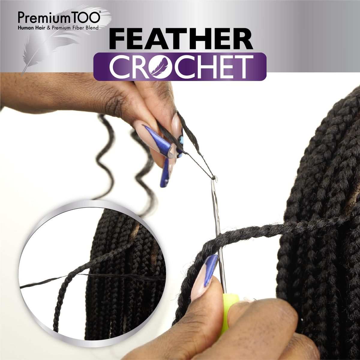 Sensationnel PremiumToo Feather Crochet Braids-Deep,18in, 2 DARKBROWN