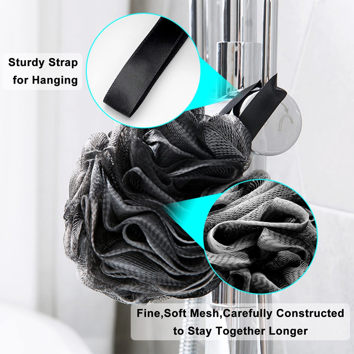 Loofah Bath Shower Sponge Body Scrubber,Extra Large 75g XL Exfoliate Mesh Pouf Shower Bouquet,3 Pack Body Wash for Women and Men Beauty & Personal Care Scartink