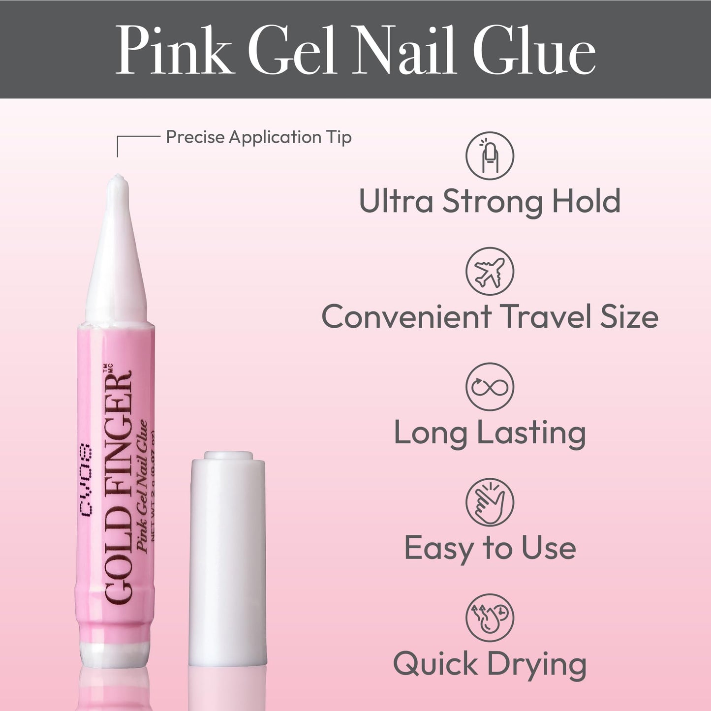 Goldfinger Professional Nail Glue - Super Strong, Fast-Drying, Long-Lasting, Easy Application, Perfect for Acrylic & Press-On Nails, Quick Repair Beauty & Personal Care Goldfinger