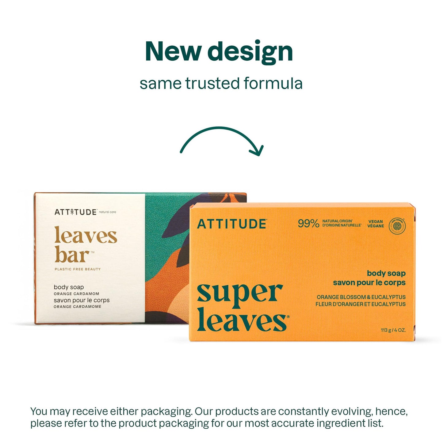 ATTITUDE Body Soap Bar, Natural Origin, Protects and Softens Dry Skin, Watercress, Indian Cress & Olive Oil, EWG Verified & Vegan, Orange Blossom Beauty & Personal Care ATTITUDE
