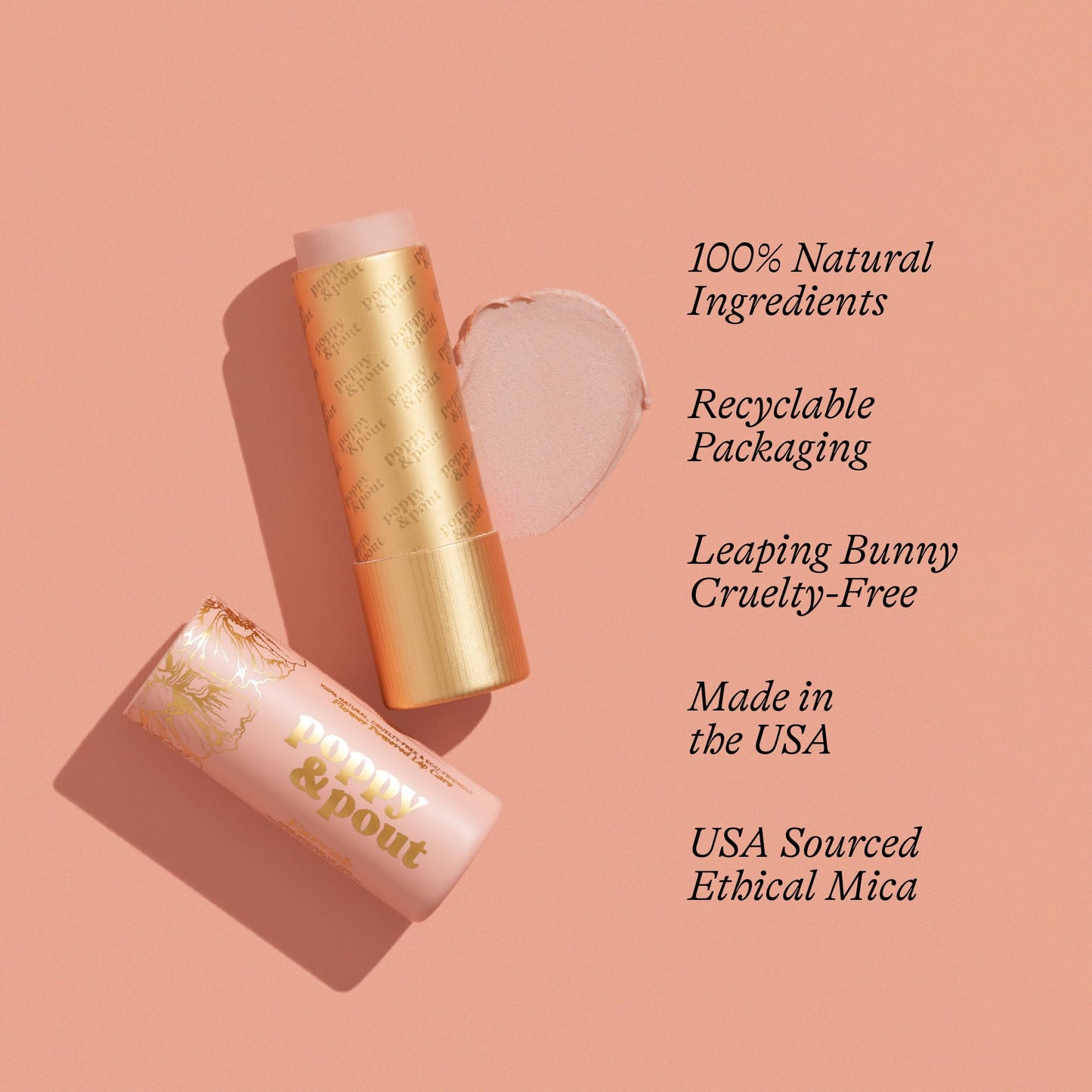 Poppy & Pout All Natural Lip Tint, Cardboard Tube, Hand-Filled, Beeswax, Vitamin E, Coconut Oil, Cruelty Free, All-Natural Shades (Farrah) Beauty and Personal Care Poppy & Pout