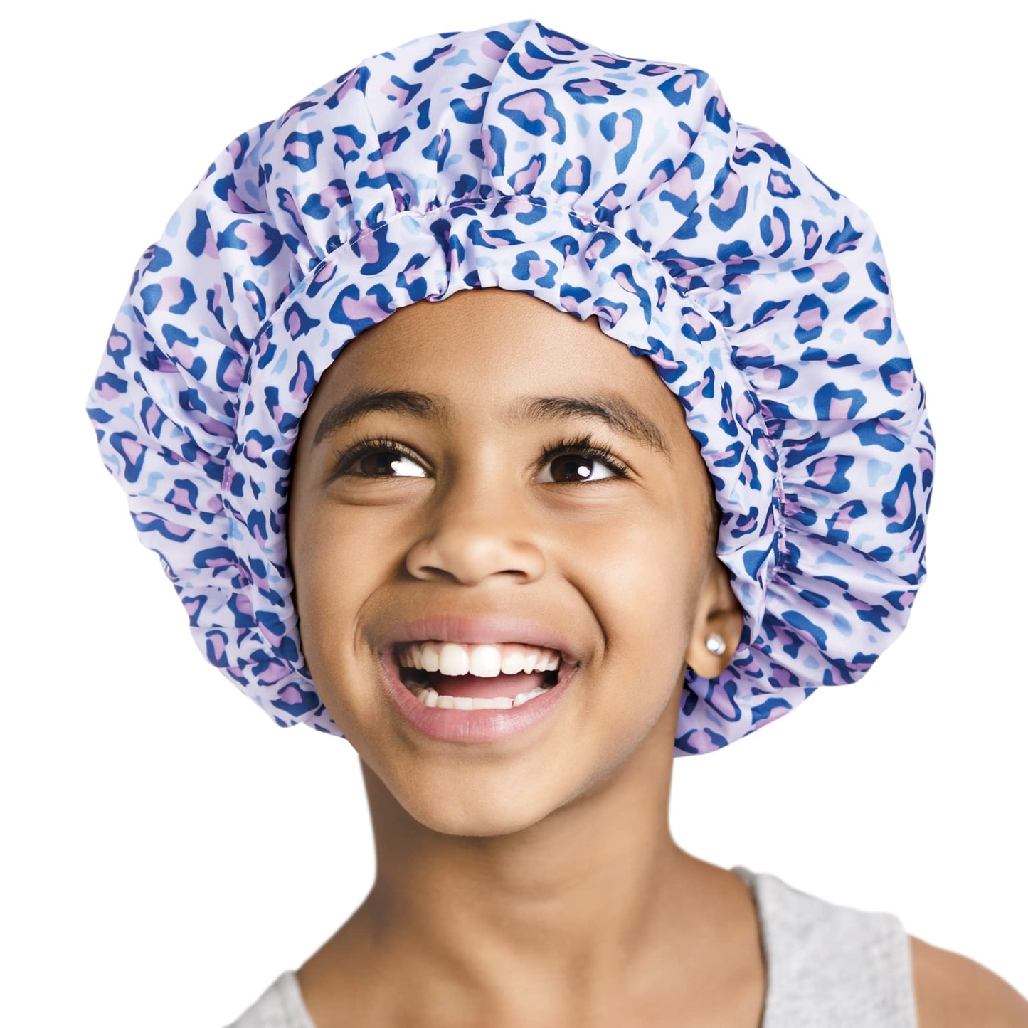 Red by Kiss Kids Shower Cap Reusable Waterproof Washable Hair Caps for Kids Shower Caps for Boys and Girls (Leopard) Beauty and Personal Care Red by Kiss