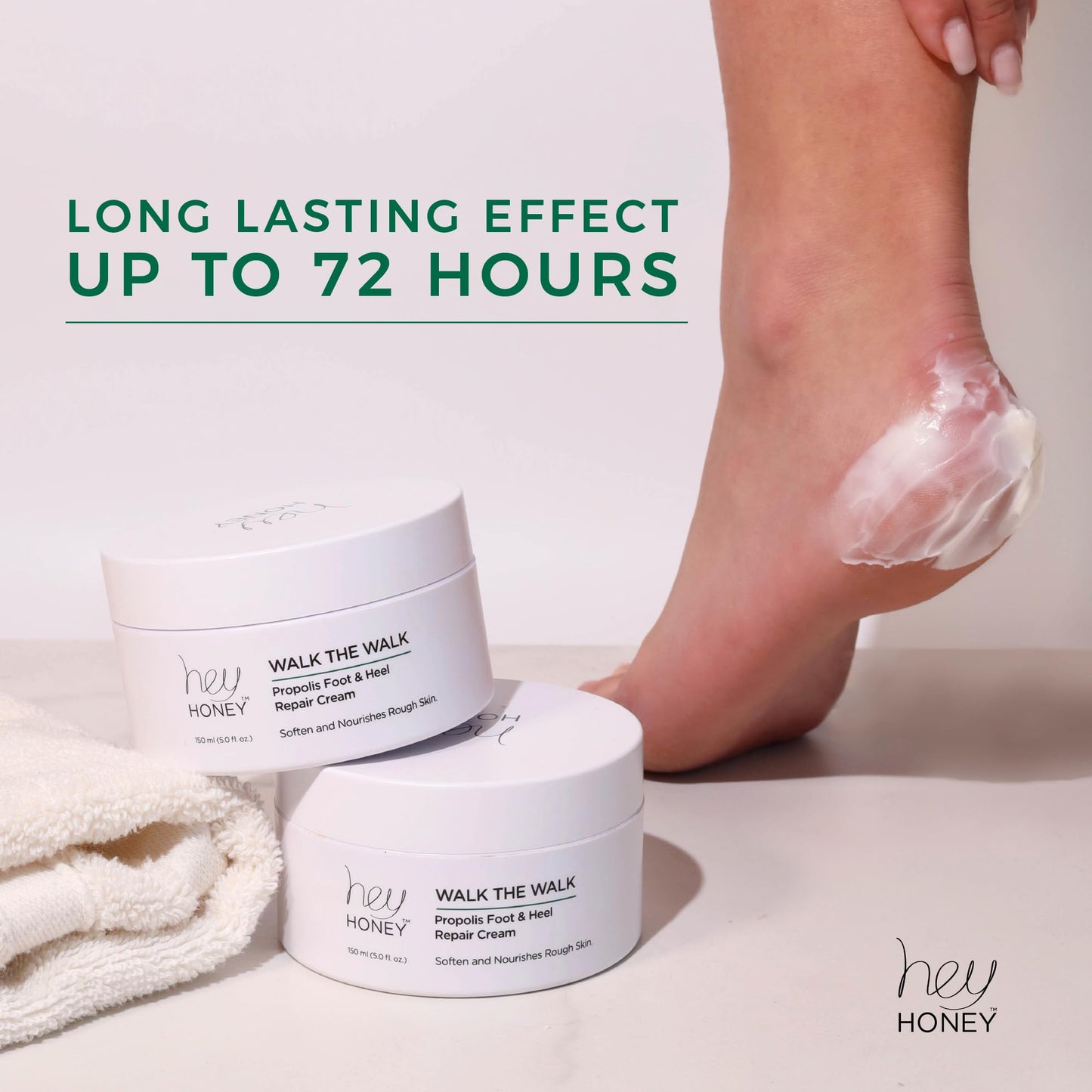 Hey Honey Walk the Walk Propolis Foot & Heel Cream for Dry, Cracked Feet | 72-Hour Hydration, Callus Remover & Odor-Fighting Moisturizer with Honey Beauty & Personal Care Hey Honey