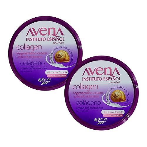 Avena Instituto Espanol Collagen Regeneration Cream, Softens & Moisturizes, Skin Repair Formula, 2-Pack, 6.8 Fl Oz each, 2 Jars. Beauty & Personal Care Avena Instituto Espanol