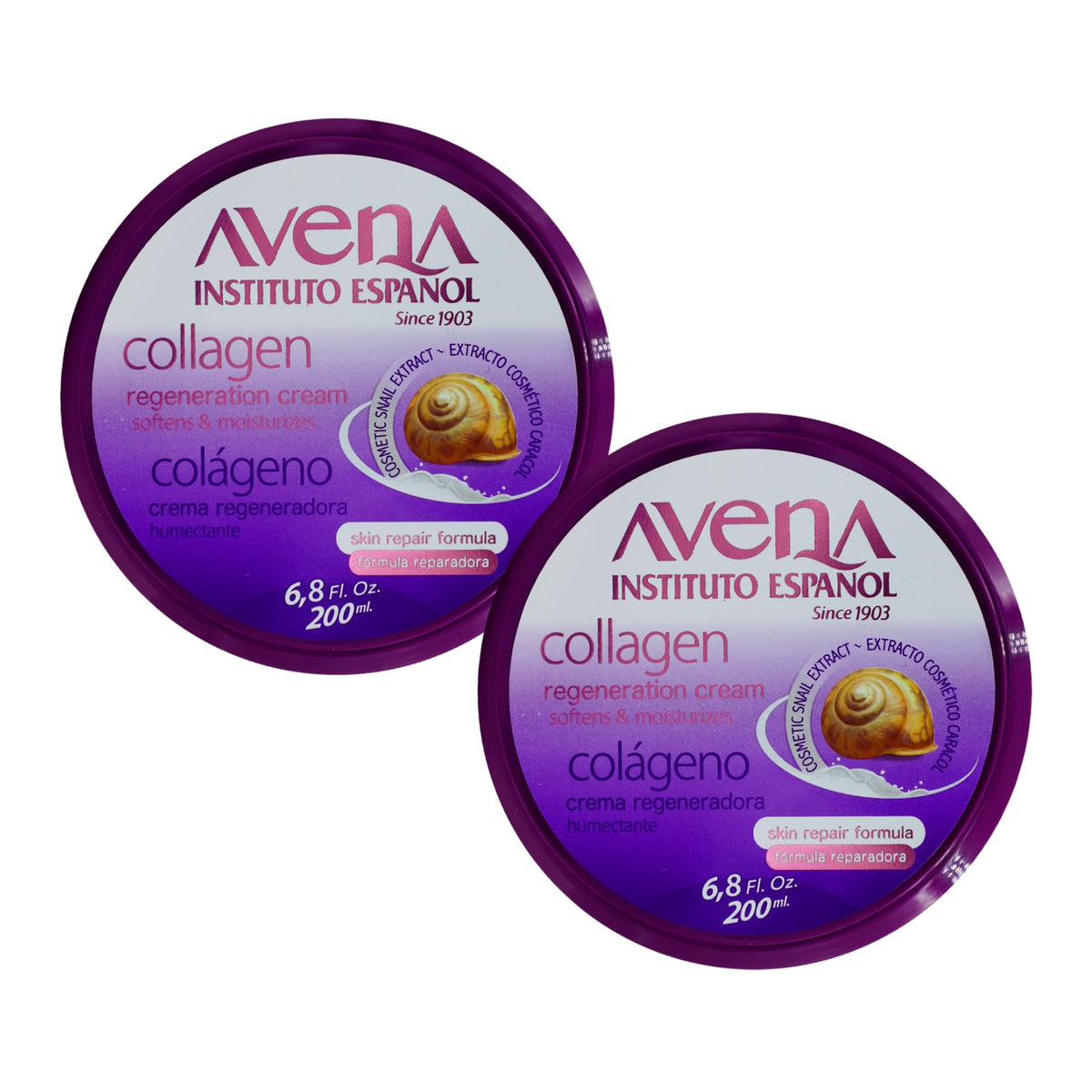 Avena Instituto Espanol Collagen Regeneration Cream, Softens & Moisturizes, Skin Repair Formula, 2-Pack, 6.8 Fl Oz each, 2 Jars. Beauty & Personal Care Avena Instituto Espanol