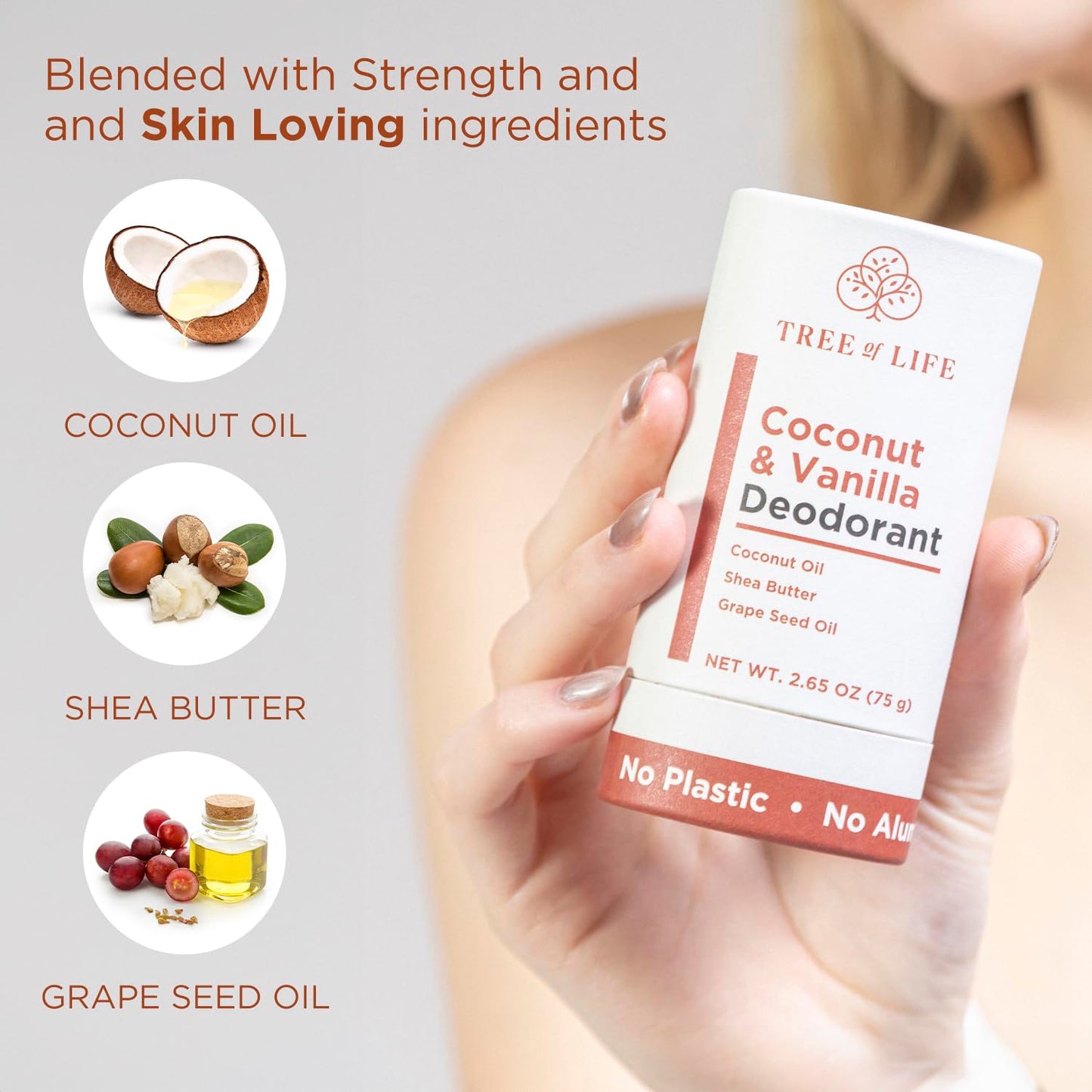 Tree of Life Beauty Coconut and Vanilla Aluminum Free Deodorant for Women - Nourishing Natural Ingredients, Soothing Scent, Smooth Glide with Shea Beauty and Personal Care Tree of Life Beauty