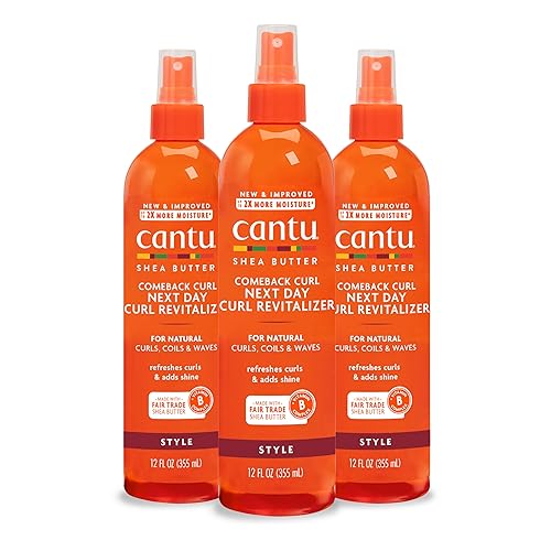 Cantu Comeback Curl Next Day Curl Revitalizer for Natural Hair with Pure Shea Butter, 12 fl oz (Pack of 3) Beauty & Personal Care Cantu