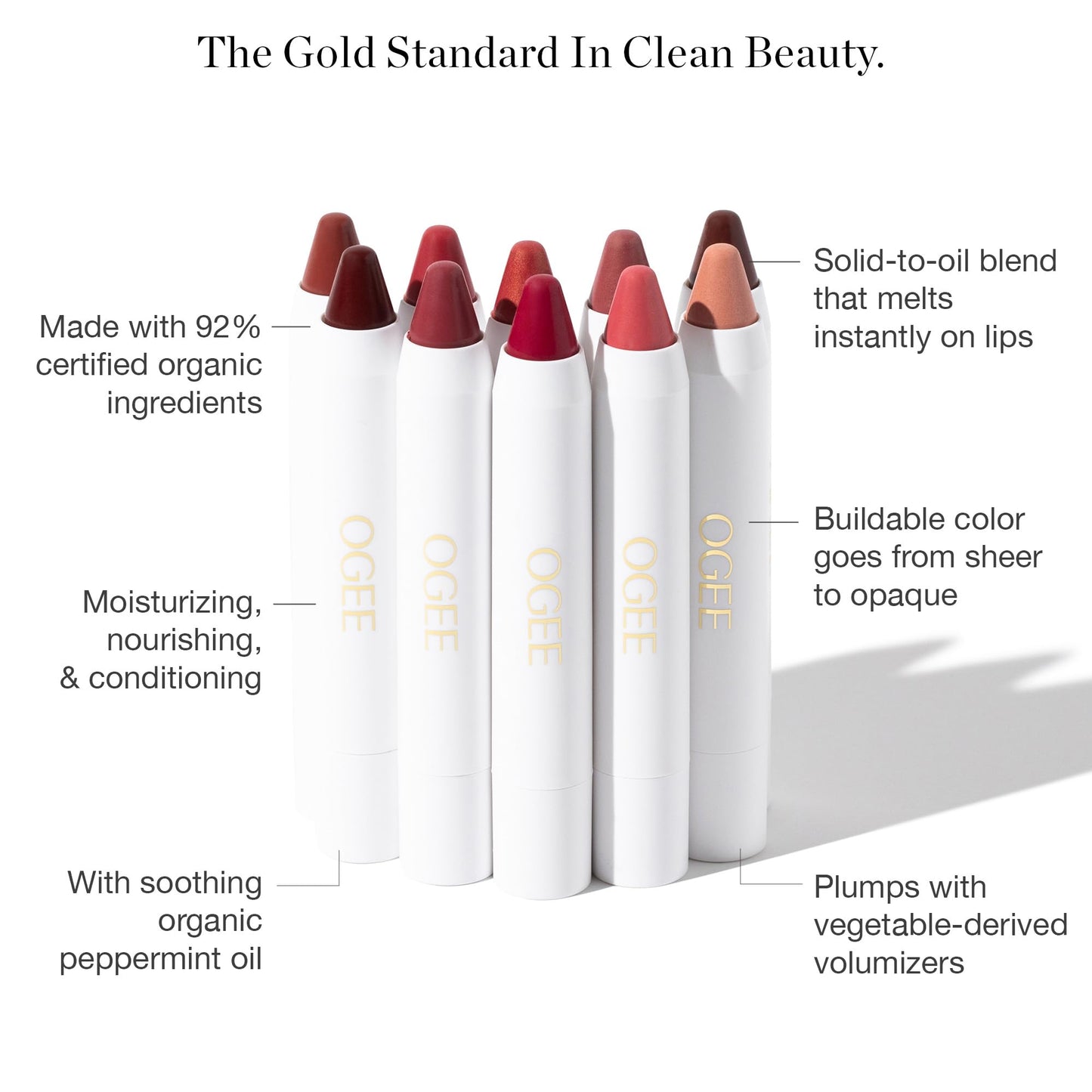 Ogee Tinted Sculpted Lip Oil - Lip Stain Made with 100% Organic Coconut Oil, Jojoba Oil, and Vitamin E - Best as Lip Balm, Lip Color or Lip Treatment Beauty and Personal Care Ogee