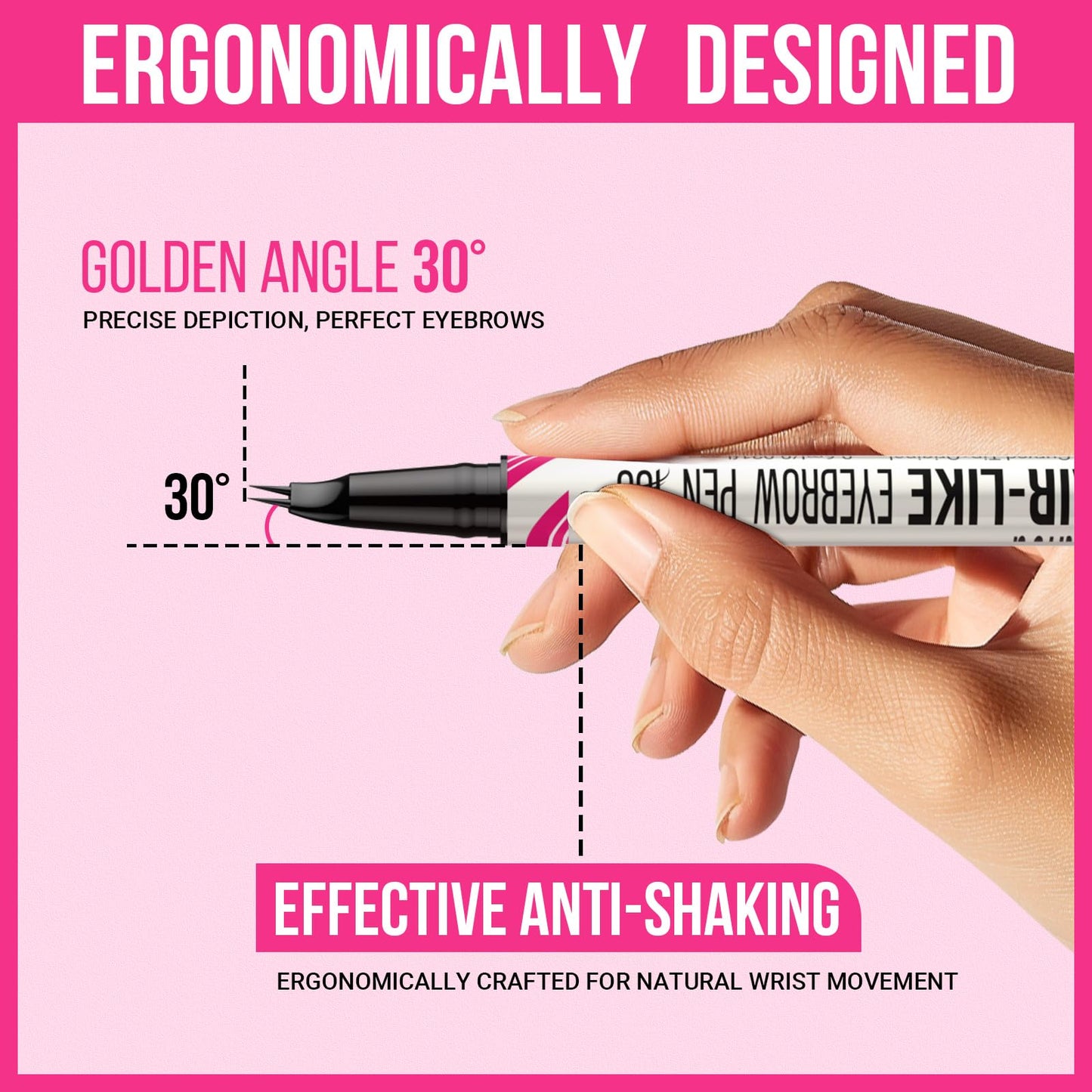 iMethod Curved Eyebrow Pen - Eyebrow Pencil, Brow Pencil 2-in-1 Dual-Ended Microblading Eyebrow Pen with Curved Tip and Precise Brush-Tip for Natural Beauty and Personal Care iMethod