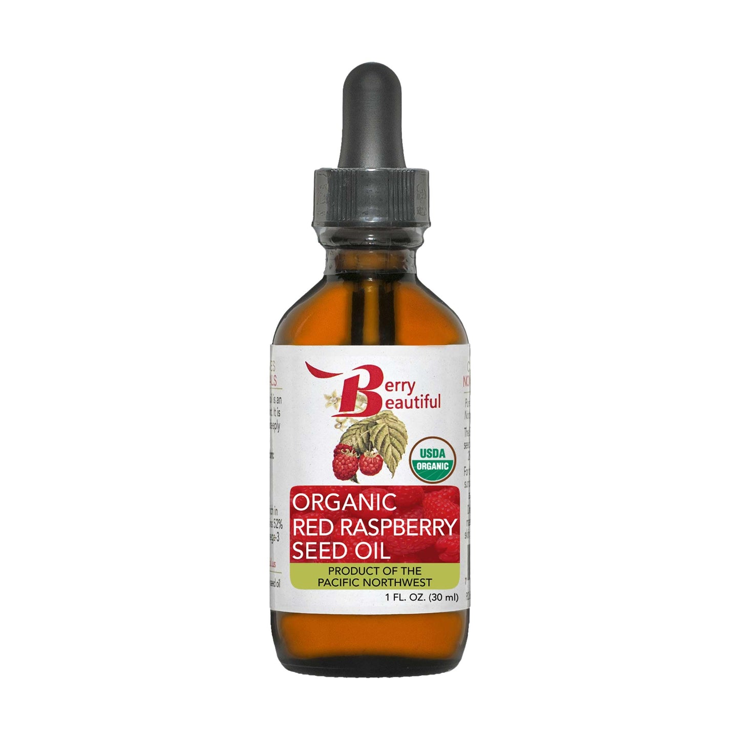 Berry Beautiful Certified Organic Red Raspberry Seed Oil - Cold-Pressed from US Grown Raspberries - Skin Moisturizer for Hydration and Protection - 1 Beauty & Personal Care Berry Beautiful