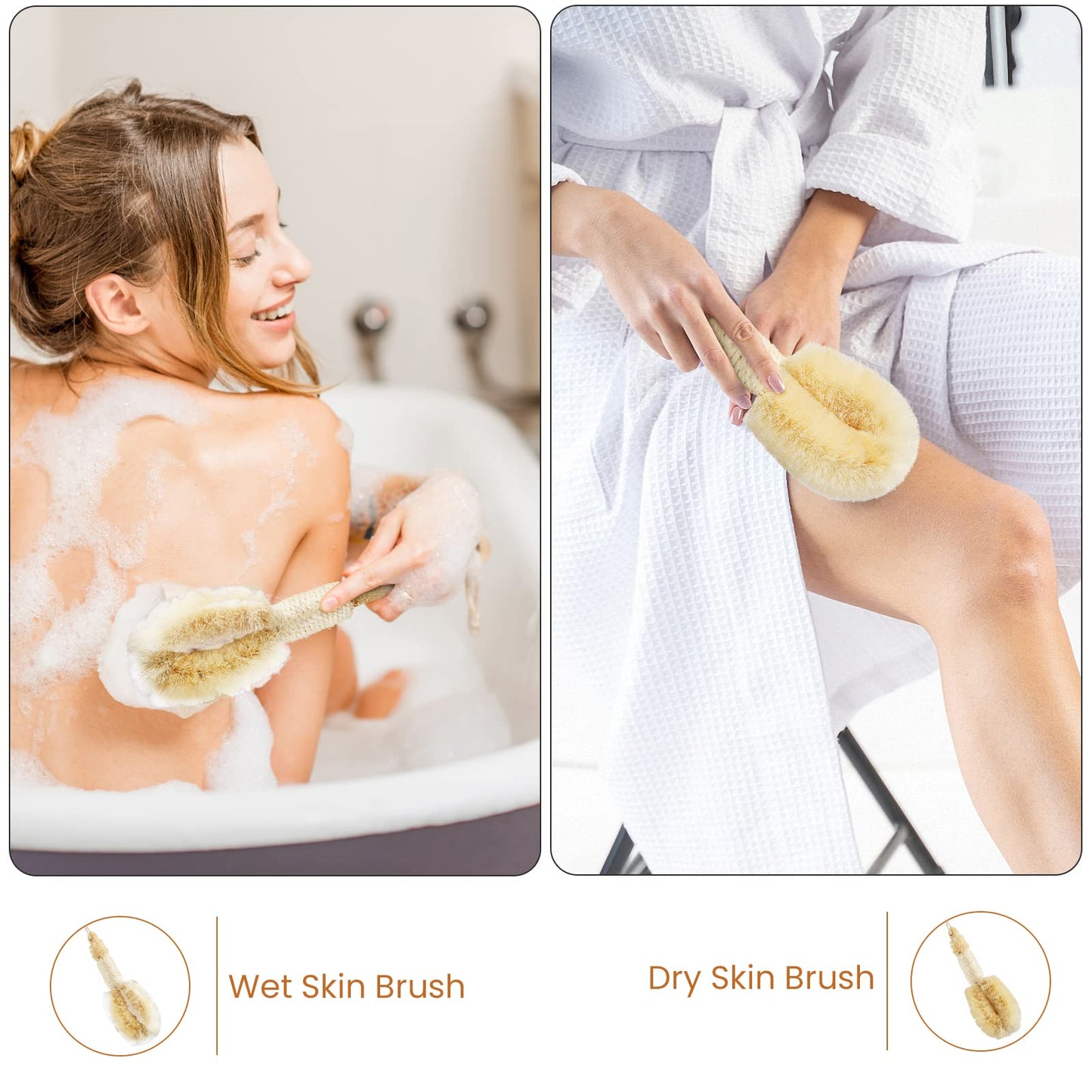 Dry Brushing Body Brush - Dry Skin Brushes Vegan Natural Sisal Bristles for Lymphatic Drainage and Cellulite, Exfoliating Body Scrubber for Bath Beauty & Personal Care DYS Farm