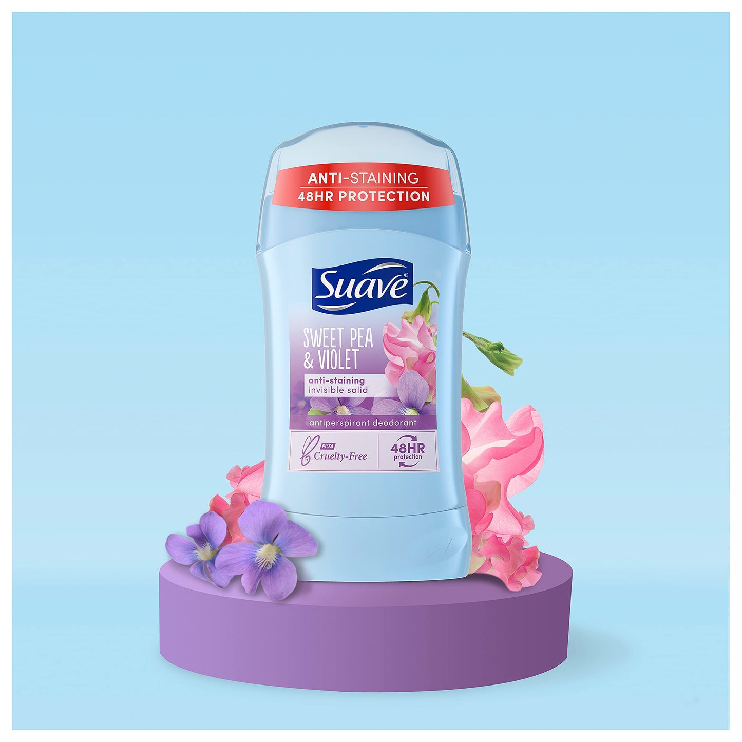 Suave Naturals Anti-Perspirant Deodorant Invisible Solid, Sweet Pea & Violet, 2.6 oz, 4 pack Beauty and Personal Care Suave
