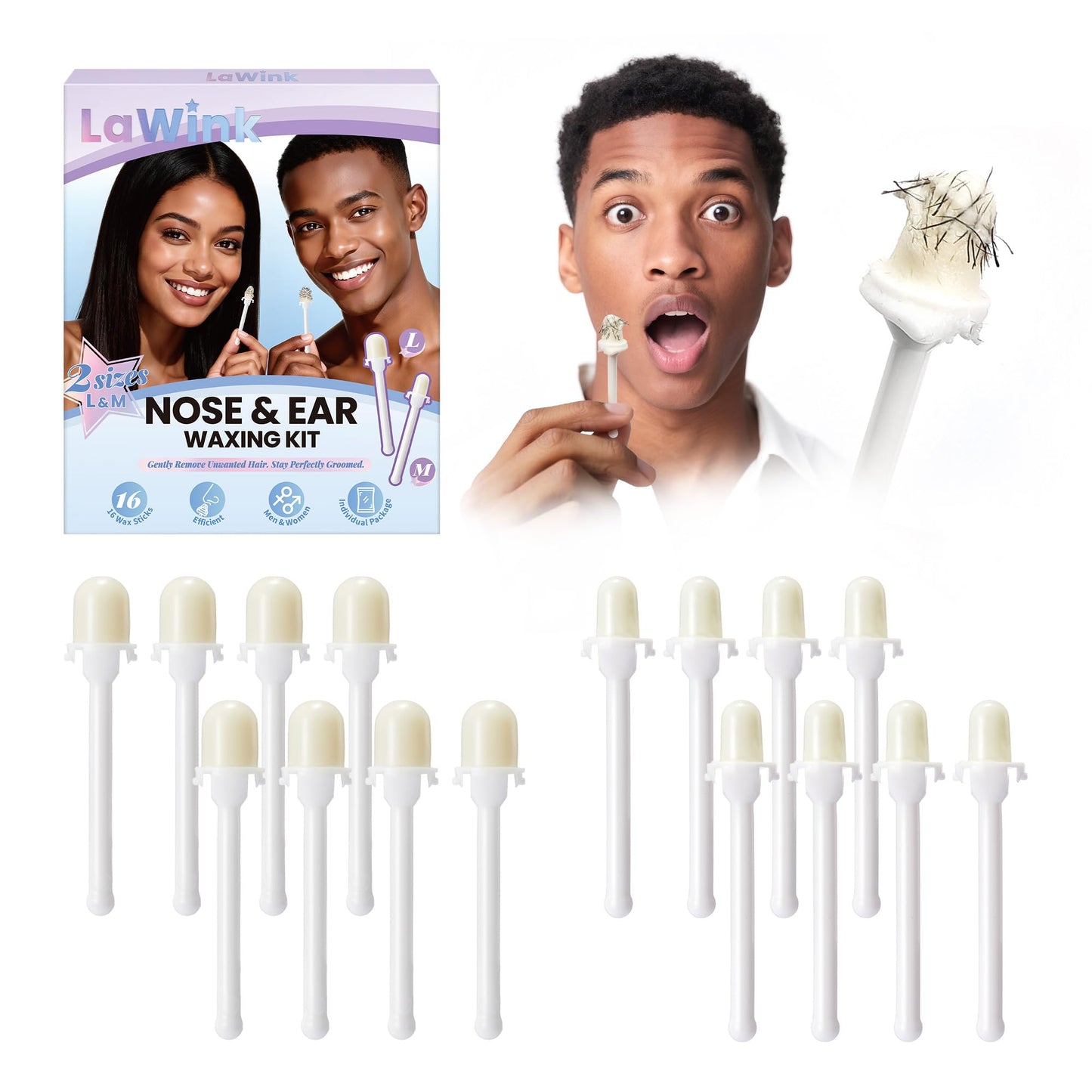 LAWINK Pre-Coated Nose Wax Sticks for Men & Women, 16 Pcs Beauty and Personal Care LAWINK