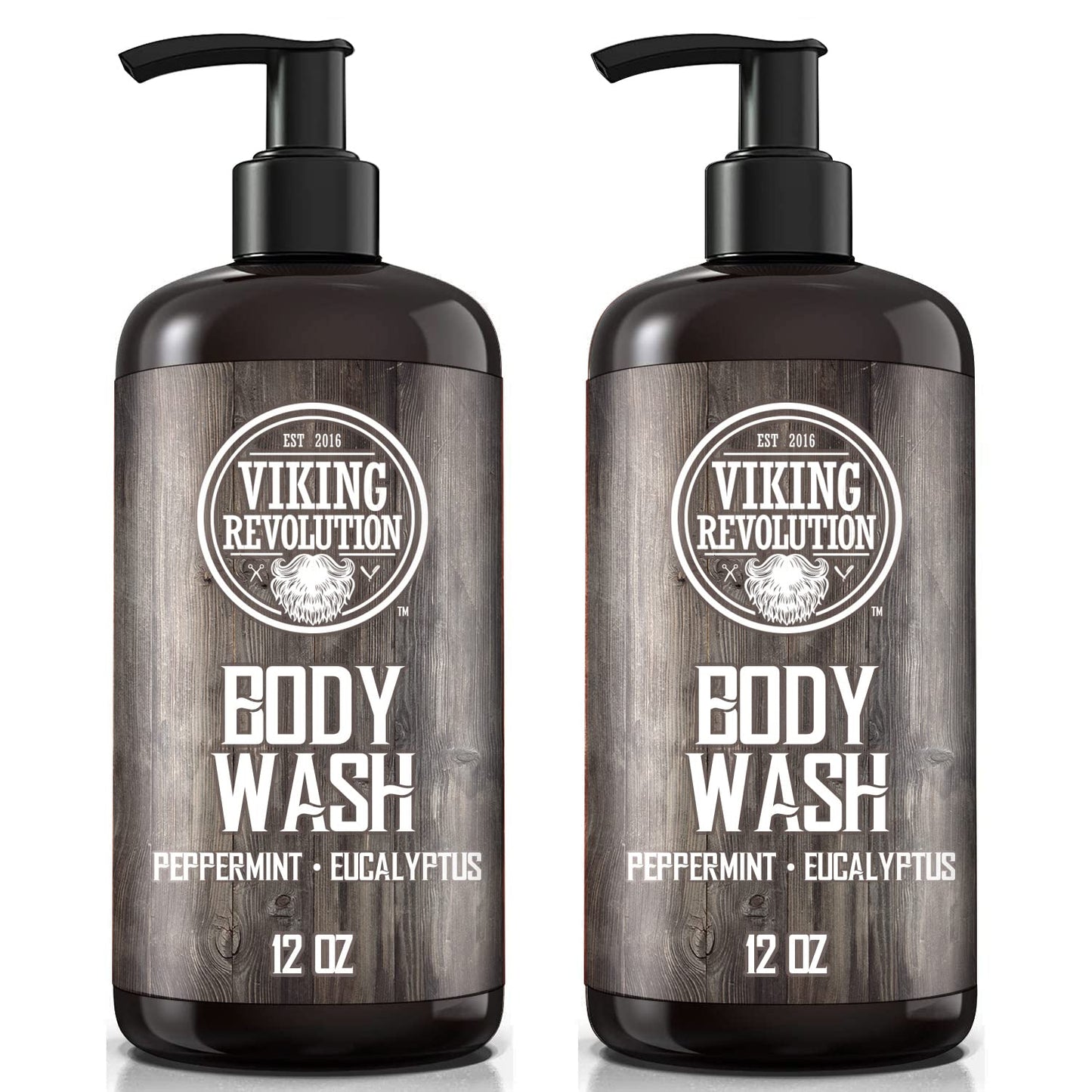 Viking Revolution Men's Body Wash - Eucalyptus Peppermint Body Wash for Men - Mens Natural Body Wash with Vitamin E and Rosemary Oil - Mens Shower Gel Beauty & Personal Care Viking Revolution