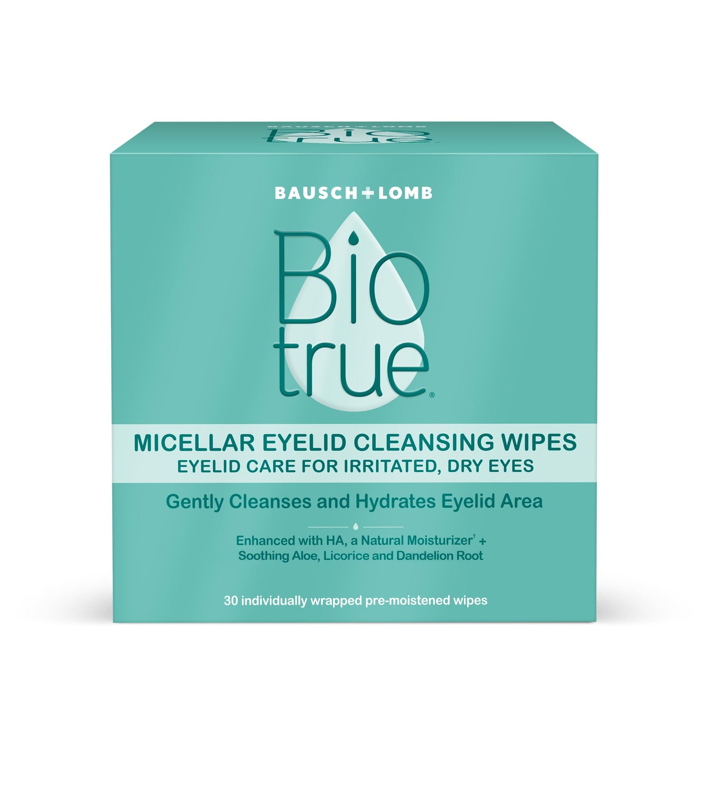 Biotrue Micellar Eyelid Cleansing Wipes, Fragrance-Free Eyelid Care for Dry, Irritated Eyes, Gently Cleanses, Hydrates & Soothes Eyelids, Moisturizing Beauty & Personal Care Biotrue