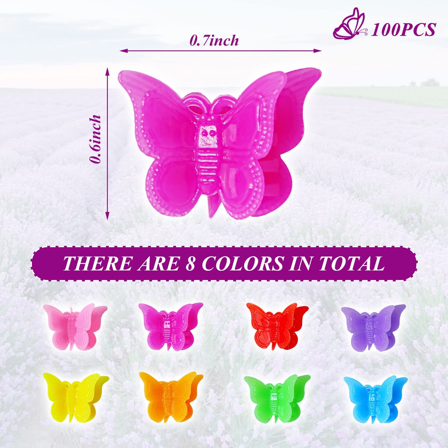 Mandalahuang Hair Clip, 100 Pcs Butterfly Hair Clips, Pastel, Rainbow, Mini Hair Clip for Girls Beauty & Personal Care Mandalahuang