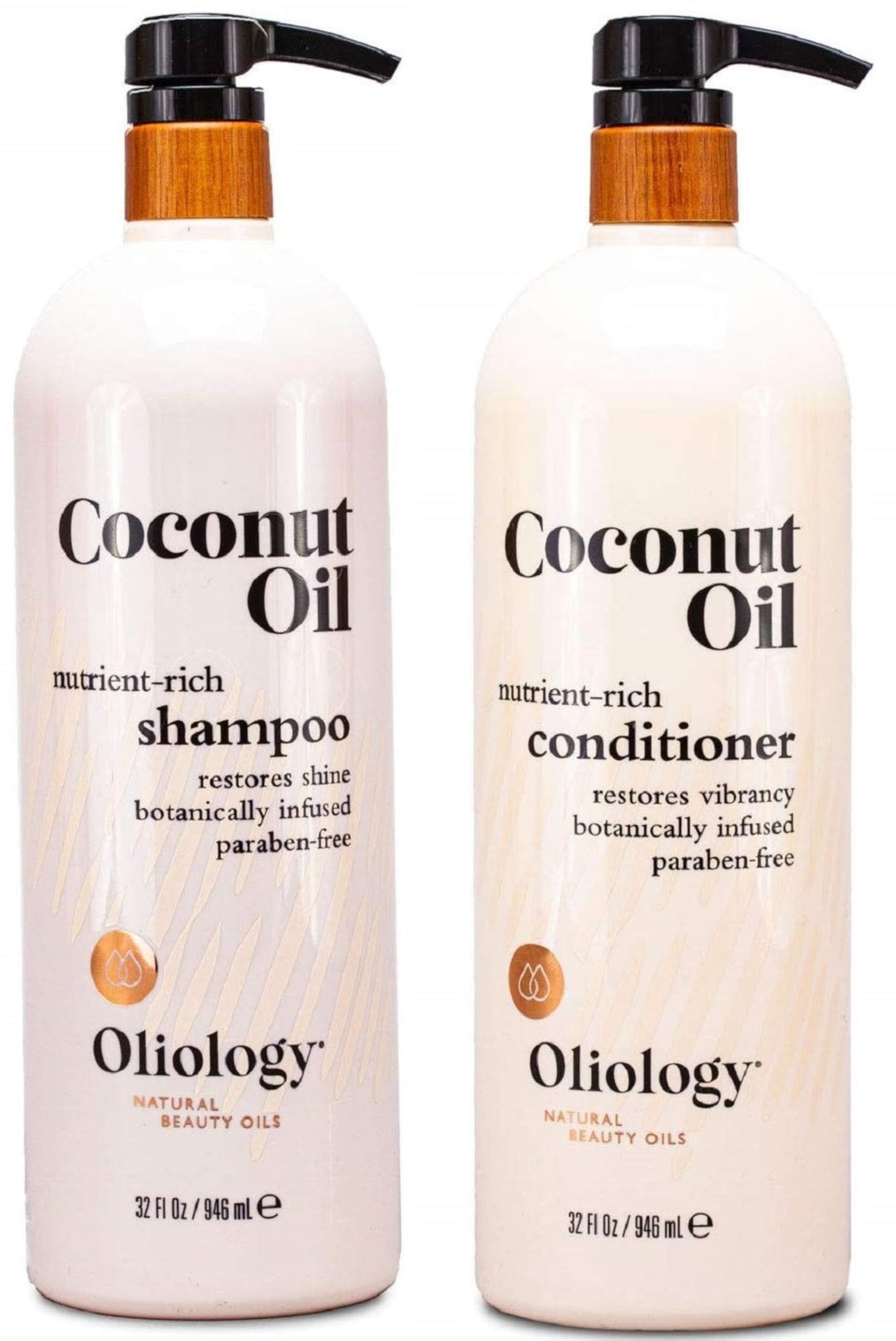 Oliology Nutrient Rich Coconut Oil Shampoo & Conditioner Combo Pack - Helps Restore Damaged Hair | Provides Intense Shine | Moisturizing | Made Beauty & Personal Care Oliology