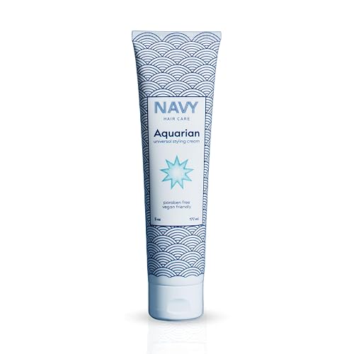 NAVY HAIR CARE Aquarian 3-in-1 Styling Cream | Lightweight Smoothing Leave-In, Heat Protectant & Curl Defining Cream | Anti-Frizz, UV Protection Beauty & Personal Care NAVY HAIR CARE