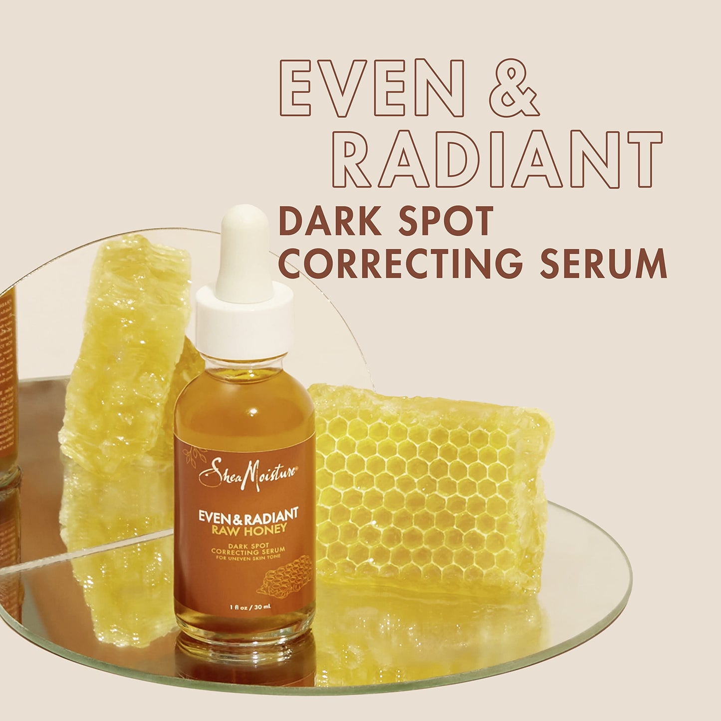 SheaMoisture Even and Radiant Face Serum Skin Care for Uneven Skin Tone Dark Spot Corrector with Raw Honey 1 fl oz Beauty & Personal Care Shea Moisture