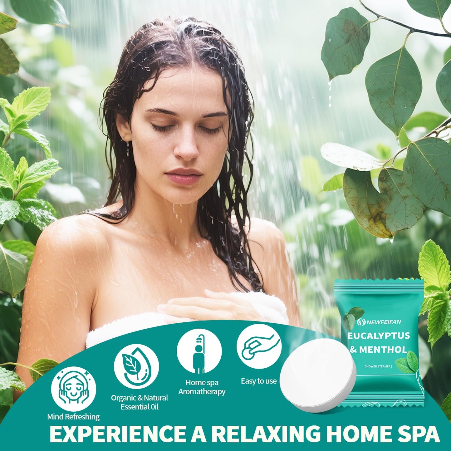 NEWFEIFAN Shower Steamers Aromatherapy, 8Pcs Eucalyptus & Menthol Baht Bomb Beauty and Personal Care NEWFEIFAN