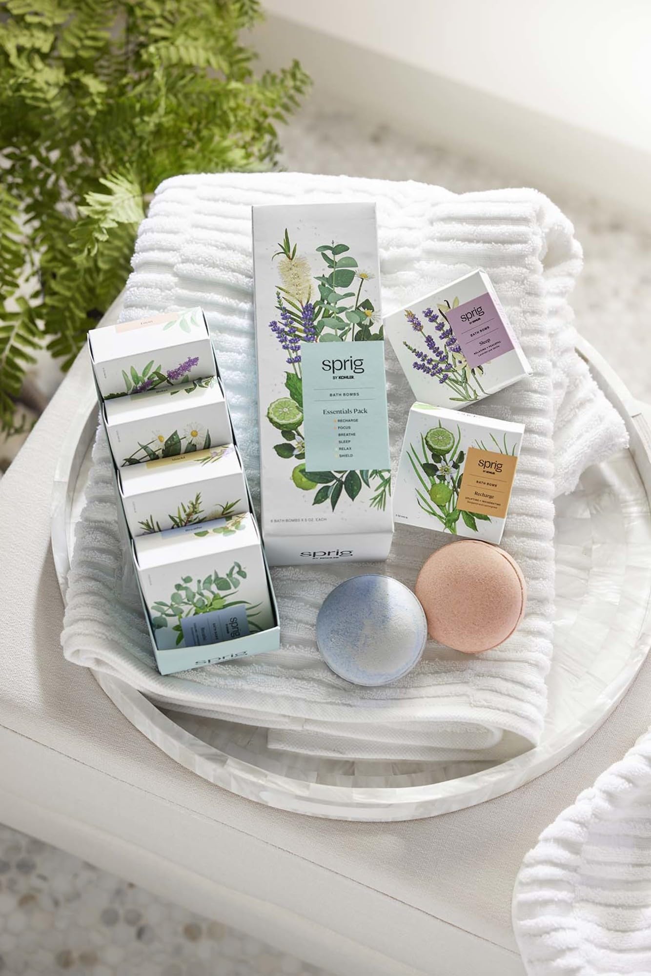 Sprig by Kohler Bath Bomb Gift Set, Hypoallergenic, Made with Natural Botanicals & Premium Skincare Ingredients (Shea Butter, Coconut Oil, & Kaolin Beauty and Personal Care Kohler