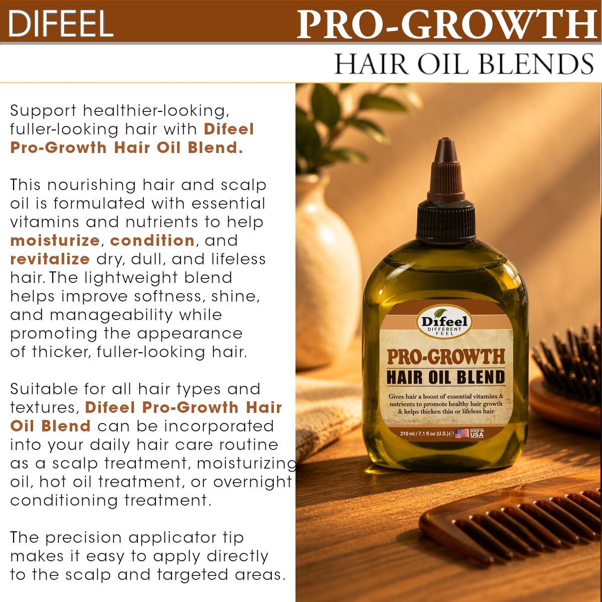 Difeel Pro-Growth Hair Oil Blend 7.1 ounce