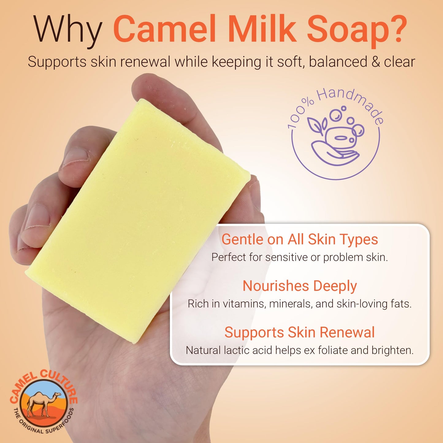 CAMEL CULTURE Jojoba and Lavender Bar Soap (3 Pack) - Handcrafted, Moisturizing Camel Milk Soap - Nourishing, Nutrient and Vitamin Rich Men's Body Beauty & Personal Care CAMEL CULTURE