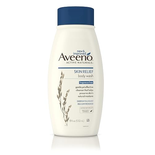 Aveeno Skin Relief Fragrance-Free Body Wash with Oat to Soothe Dry Itchy Skin, Gentle, Soap-Free & Dye-Free for Sensitive Skin, 18 fl. oz Beauty & Personal Care Aveeno
