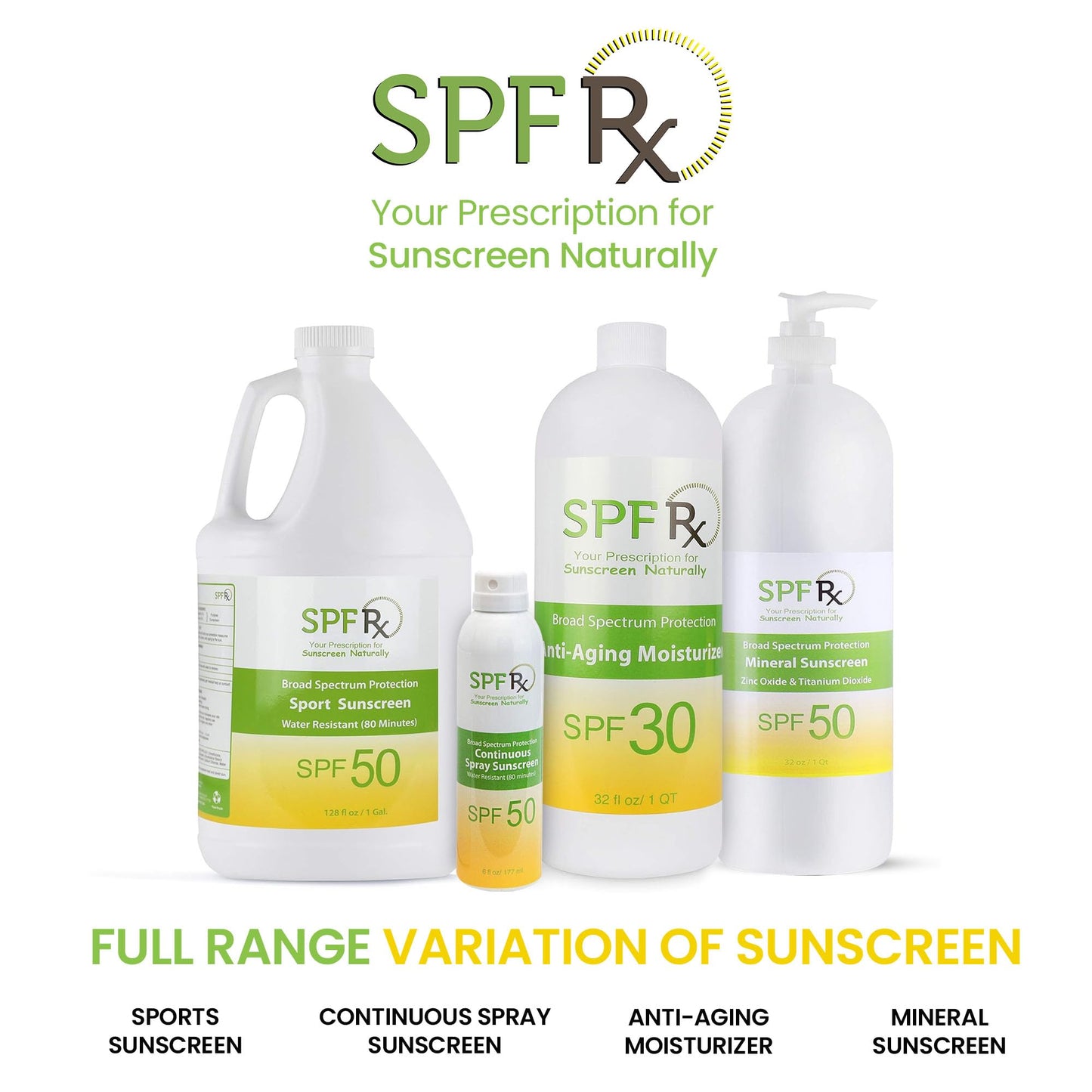 SPF Rx, SPF 50 Mineral Broad Spectrum Sunscreen, with Zinc Oxide and Titanium Dioxide, Waterproof, Sweat-Proof Beauty & Personal Care SPF Rx