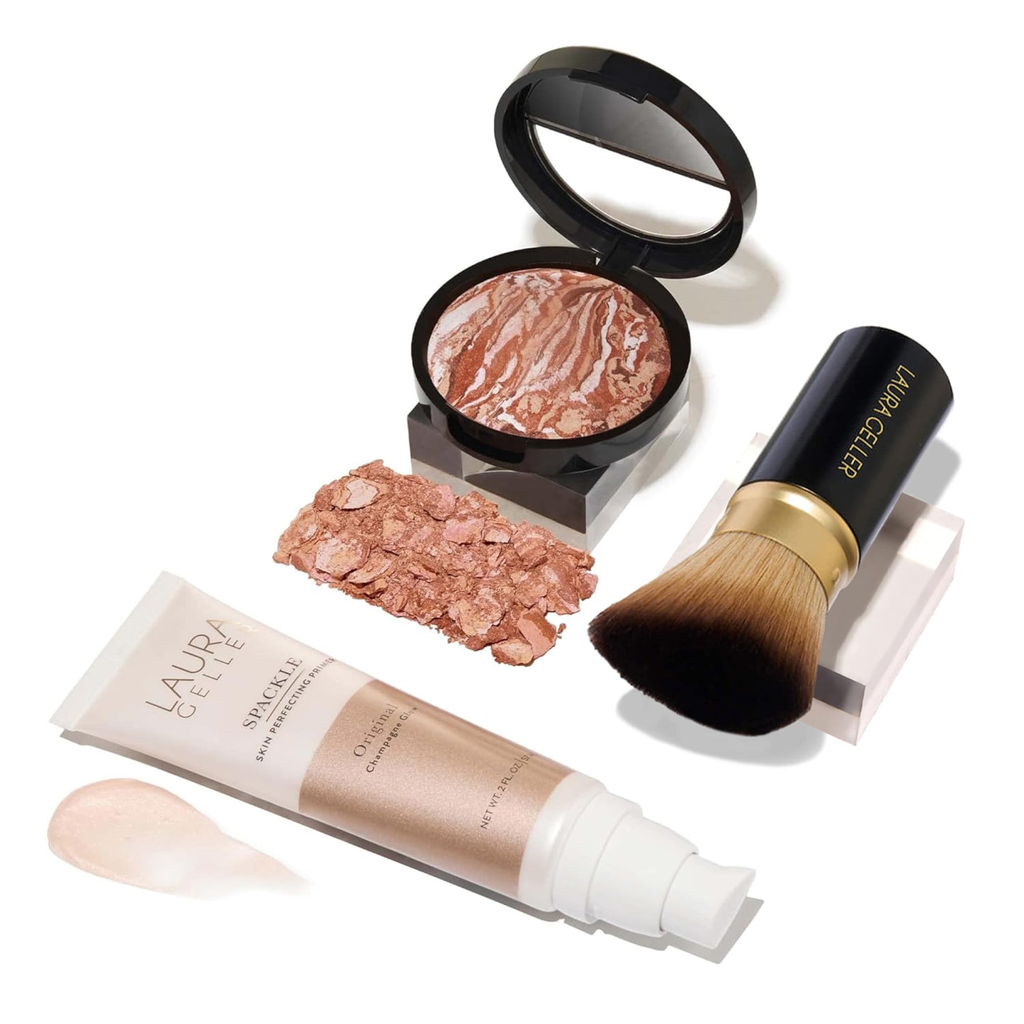 LAURA GELLER NEW YORK Ready-n-Radiant Kit (3 PC) - Baked Bronze-n-Brighten, Medium + Spackle Super-Size Skin Perfecting Primer, Champagne Glow + Beauty & Personal Care LAURA GELLER NEW YORK