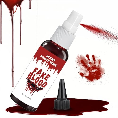 Fake Blood Splatter,2.01FL.OZ Vampire Blood Makeup,Halloween Fake Blood Spray Eye Blood Drops Body Paint?Blood Splatter for Clothes,Halloween Zombie Beauty & Personal Care TUHPIBK